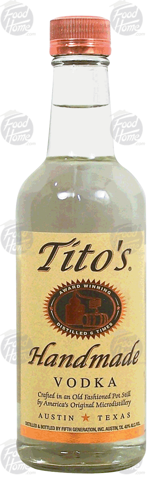 Tito's Handmade vodka, american's original microdistillery, 40% alc. by vol. Full-Size Picture